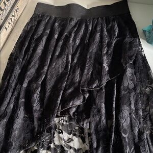 Women’s Goddess Black Textured lace Skirt Sz M